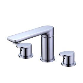 Wholesale High Quality 3 Hole 2 Handle Basin Faucet with Drain and Supply Lines Widespread Bathroom Sink Faucet