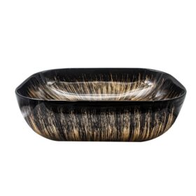 Antique Rectangular Lavabo Black And Gold Plated Wash Basin Countertop Ceramic Wash Bathroom Basins