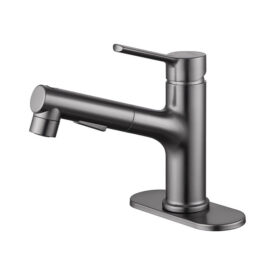 Factory Wholesale Pull Out Bathroom Faucets Grey Brass Vanity Basin Faucet
