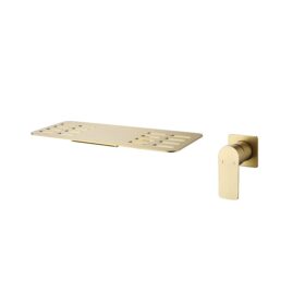 Wholesale Brush Golden Wall Mount Faucet Single Handle Brass Wall Mounted Storage Rack Bathroom Faucets