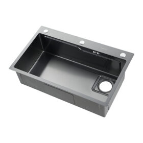 Popular Metal Gun gray 304 Stainless Steel Handmade Multifunction Kitchen Sink