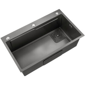Wholesale Handmade Stainless Steel Kitchen Sink Topmount Black Single Bowl Kitchen Sink