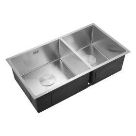 Handmade Double Bowl Undermount Kitchen Sinks 304 Stainless Steel brushed Nano Sink No Fading