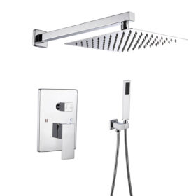 High Quality In Wall Bathroom Waterfall Shower Faucet Brass Concealed Shower Set Combo Shower System