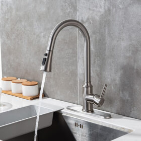Wholesale Kitchen Faucet with Pull Down Sprayer Brushed Nickel, High Arc Single Handle Kitchen Sink Faucet
