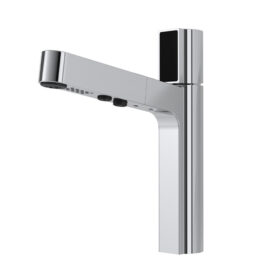 Wholesale LED Digital Display Fahrenheit Degree Temperature Black Bathroom Sink Faucet with Pull Out Sprayer