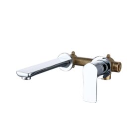 Hotel Bathroom Water Tap Single Lever Chrome Embedded Wall Mounted Faucet Hot and Cold Basin Faucets