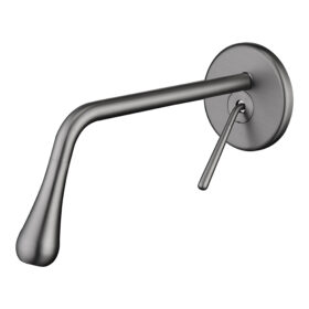 Sanitary Ware Factory Wholesale Light Luxury Wall-Mount Copper Faucet Water Saving Bathroom Water Droplet Faucet