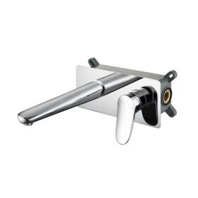 Luxury Brass Wall Mounted Basin Faucet Sanitary Ware Basin Tap Chrome Concealed Basin Mixer Faucets