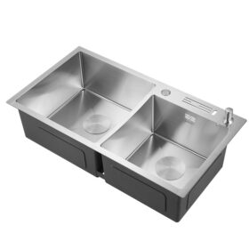 China Sink Manufacture Wholesale Modern Design Double Bowl 304 Stainless Steel Handmade Kitchen Sink