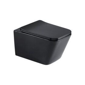 New Black Wall Mounted Ceramic Toilet WC Bathroom Sanitary Ware Rimless Wall Hung Toilet