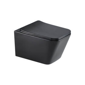 Rimless Toilets Matte Black Ceramic Wall Hung Toilet bowl Bathroom Sanitary Ware