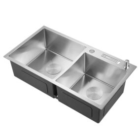 Thickened Stainless Steel Brushed 304 Kitchen Sink Double Bowl Household Handmade Washing Kitchen Sink