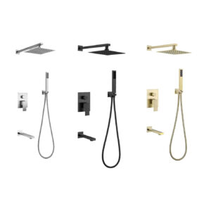 Wholesale Wall Mounted Rain Rainfall Shower Faucet Bathroom Brass Water Tap Hot Bath Shower System