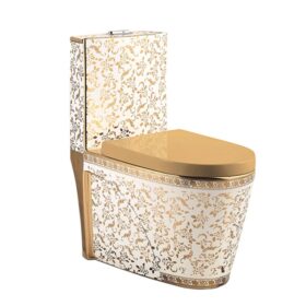 China Toilet Supplier Wholesale Sanitary Wares Wc Dual Flush Bathroom Ceramic Golden Toilet
