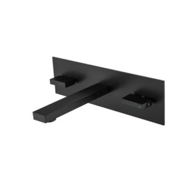 High Quality Wall Mount Faucet Sanitary Ware Brass Lever Handles Square Wall Mounted Bathroom Sink Faucets