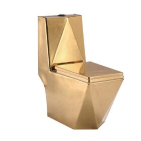 Wholesale Electroplated Modern Ceramic Gold Plating Wc Toilet Bowl Bathroom One Piece Toilet